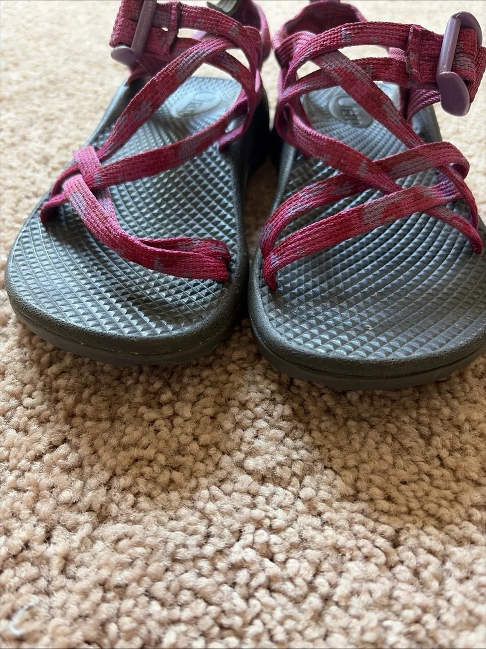 Chaco Pink/Purple Strappy Sandals Adjustable  kid size 2